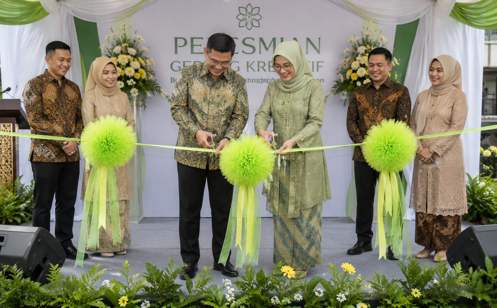 PITA PERESMIAN POM-POM TILE PREMIUM SIAP PAKAI/ Potong Pita Simbolis / Grand Opening - Gambar 7